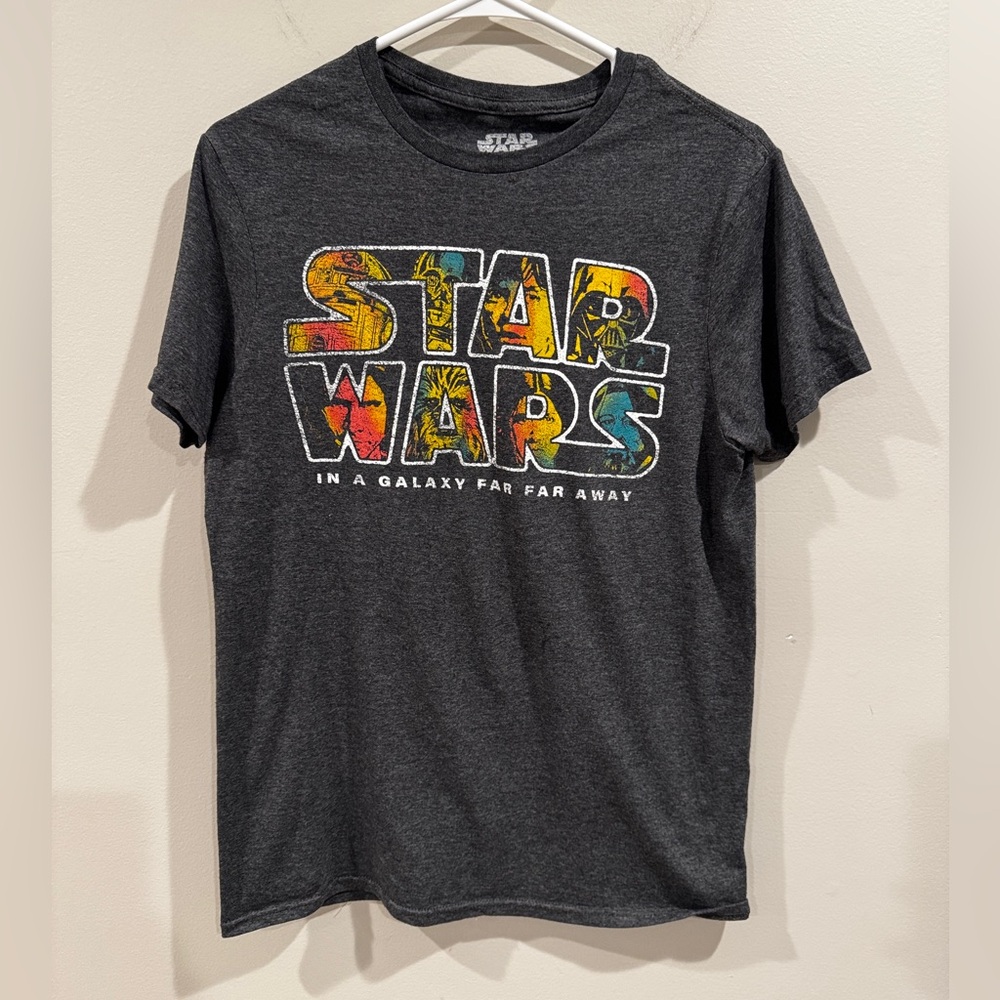 Star Wars Graphic Short Sleeve T-Shirt - Charcoal with‎ Multicolor Design Small
